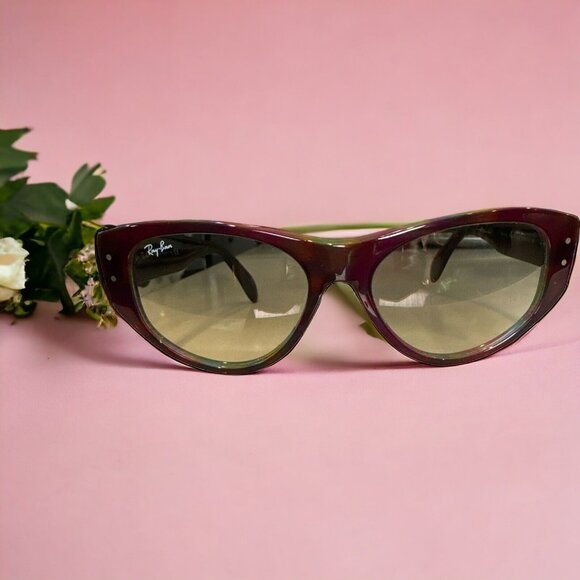 Ray Ban RB 4152 VAGABOND 1058/32 2N Sunglasses Made in Italy Trendy Cat Eye ! - Picture 6 of 11